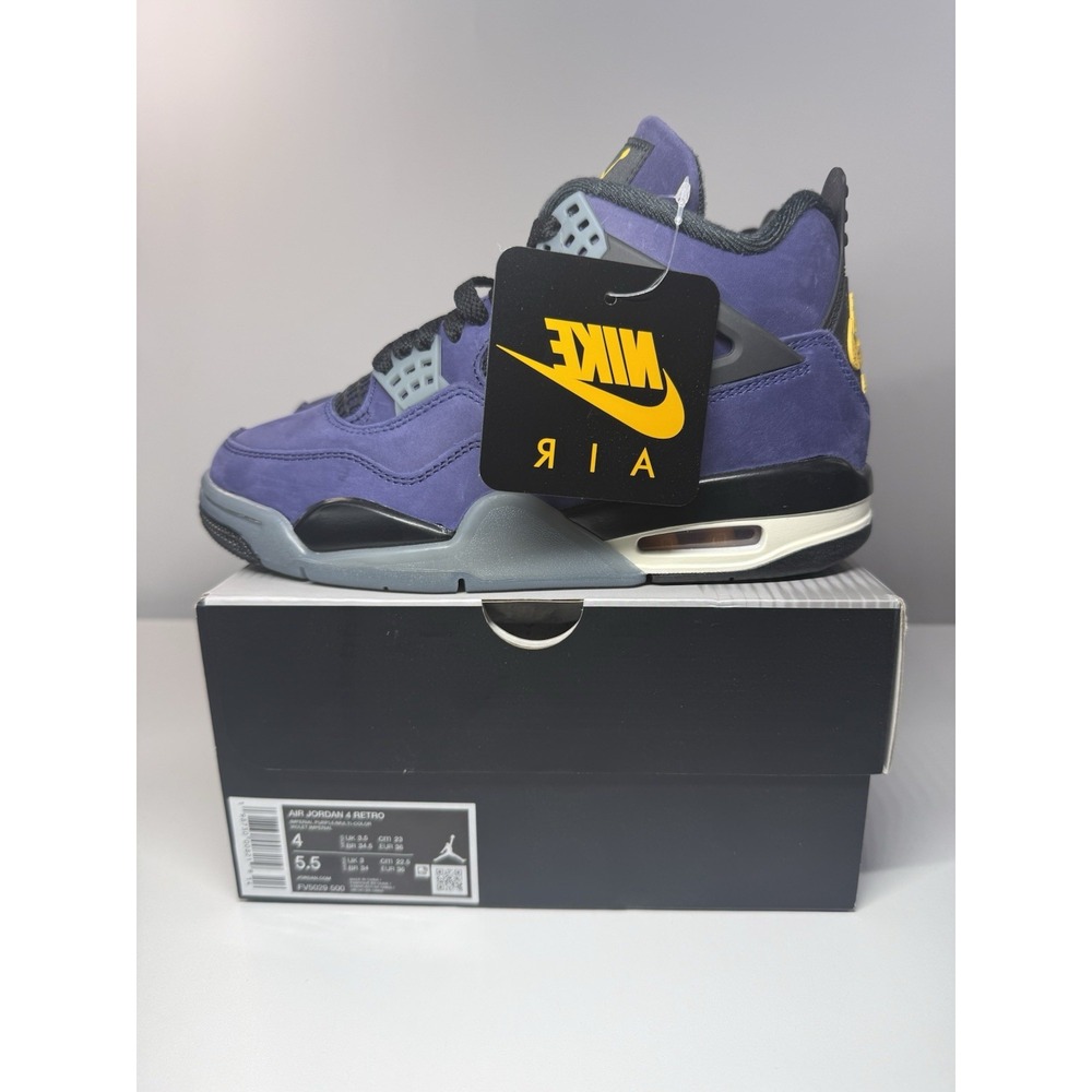 Nike Air Jordan 4 Retro Lakers Men's Size 4 New With Original Box